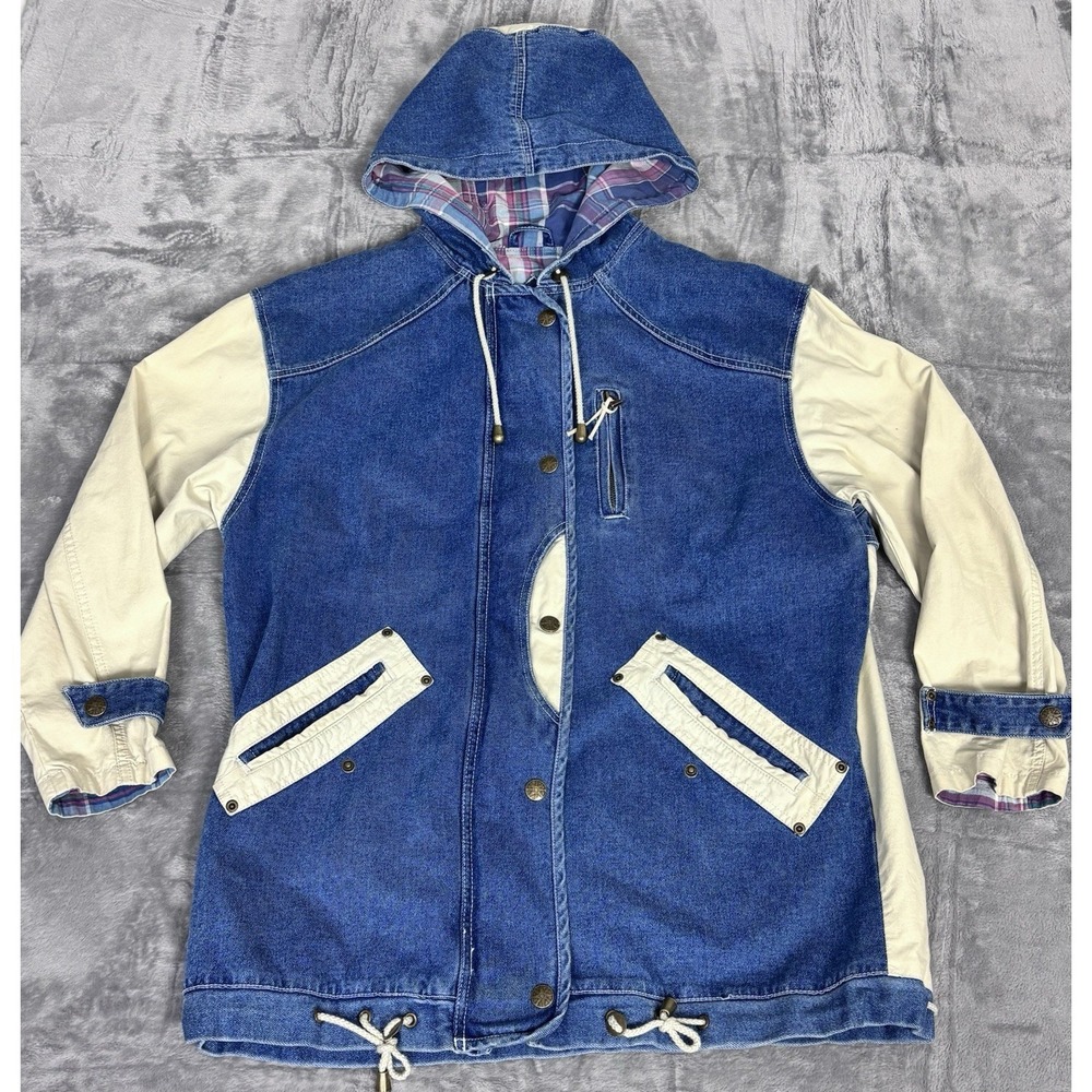 Stefano International Vintage‎ 1980s Denim Hooded Barn Jacket Medium